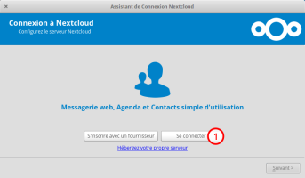 Assistant de Connexion Nextcloud, étape 1