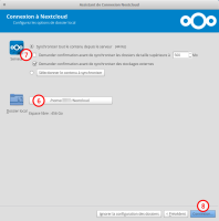 Assistant de Connexion Nextcloud, dernière étape